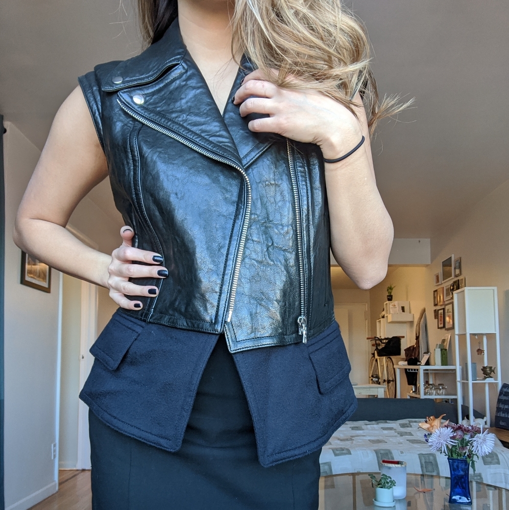 Yigal Azrouel Vintage Leather Vest sz 4 - Picture 8 of 8